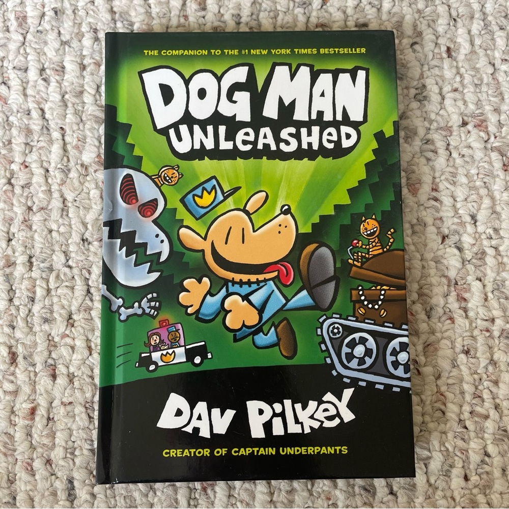 Dog Man Unleashed by - Green and Black Cover